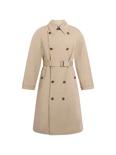 Yves Salomon Double-breasted Trench Coat In Neutral