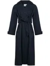 Yves Salomon Double-breasted Trenchcoat In Blue