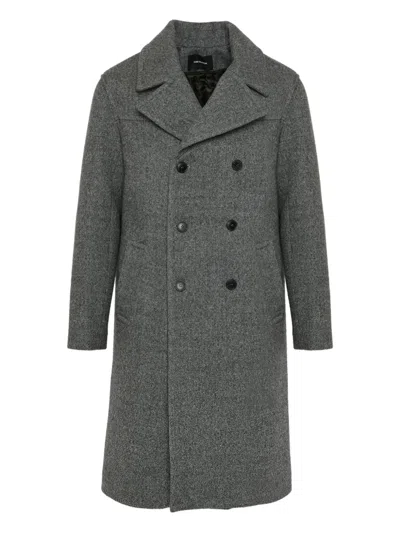 Yves Salomon Double-breasted Wool Coat In Gray