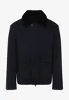 Yves Salomon Jacket In Double-sided Wool-cashmere Fabric With Mink Collar In Black