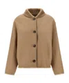 Yves Salomon Shearling Buttoned Leather Coat In Brown