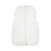 Yves Salomon Plush Lamb Fur Vest With High Collar And Down Insulation In White