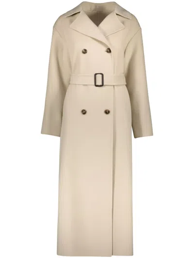 Yves Salomon Double-side Trench Coat In Neutrals