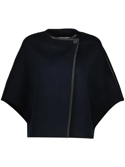 Yves Salomon Double-sided Cape In Blue