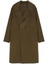 Yves Salomon Double-sided Coat In Green