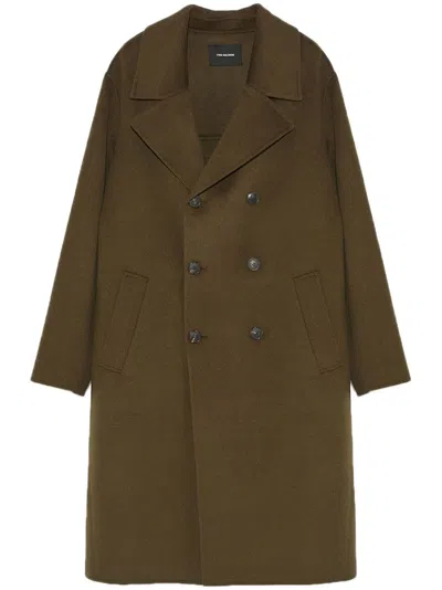 Yves Salomon Double-sided Coat In Green