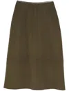 Yves Salomon Double-sided Midi Skirt In Green