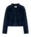 Yves Salomon Double-sided Velvet Lambskin Short Leather Jacket In Black