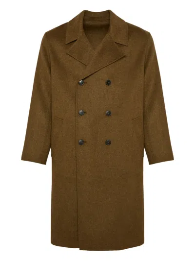 Yves Salomon Double-sided Wool-cashmere Coat In Brown