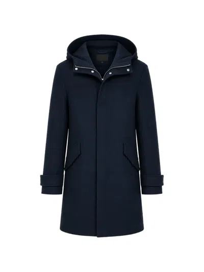 Yves Salomon Double-sided Hooded Coat In Blue