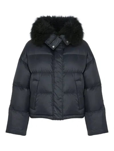 YVES SALOMON YVES SALOMON DOUSHORT DOWN JACKET FLUFFY LAMBSWOOL TRIMDOUNE 60CM CLOTHING