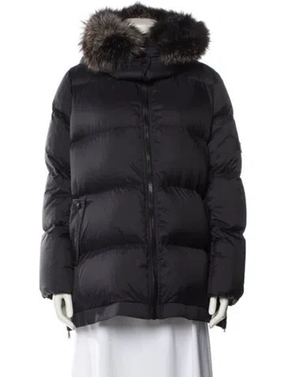 Pre-owned Yves Salomon Down Coat In Black