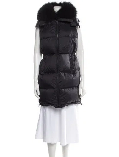 Pre-owned Yves Salomon Down Coat In Black