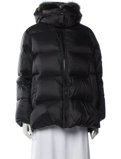 Pre-owned Yves Salomon Down Coat In Gray