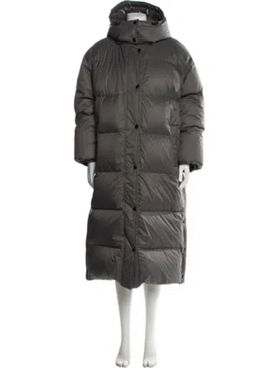 Pre-owned Yves Salomon Down Coat In Gray