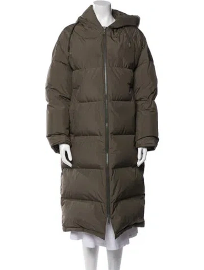 Pre-owned Yves Salomon Down Coat In Green