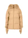 Yves Salomon Down Coat Macadamia In Brown