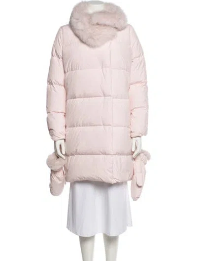 Pre-owned Yves Salomon Down Coat In Pink