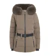 Yves Salomon Down-fox Fur Belted Ski Jacket In Brown