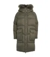 Yves Salomon Down Fox Fur-trim Puffer Jacket In Green