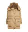Yves Salomon Down-fur Technical Puffer Jacket In Brown