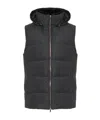 Yves Salomon Down Gilet Made With Loro Piana Fabric With Mink Fur Trim In Gray