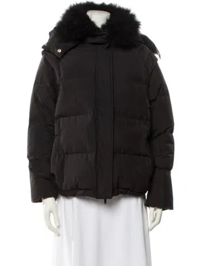 Pre-owned Yves Salomon Down Jacket In Black