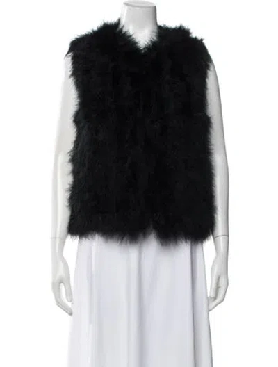 Pre-owned Yves Salomon Down Jacket In Black