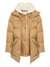 Yves Salomon Down Jacket In Brown