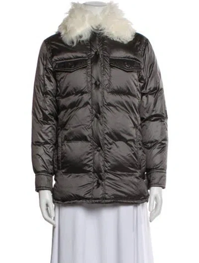 Pre-owned Yves Salomon Down Jacket In Gray