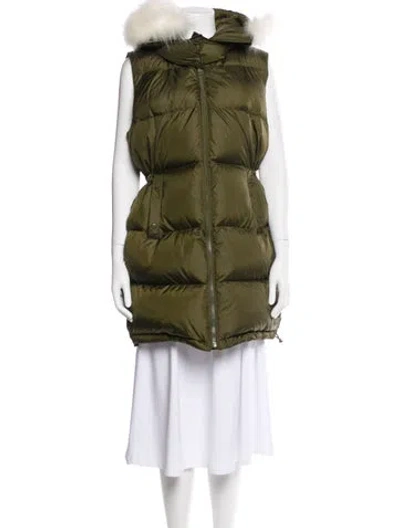 Pre-owned Yves Salomon Down Jacket In Green