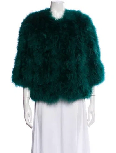 Pre-owned Yves Salomon Down Jacket In Green