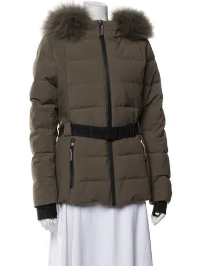 Pre-owned Yves Salomon Down Jacket In Green