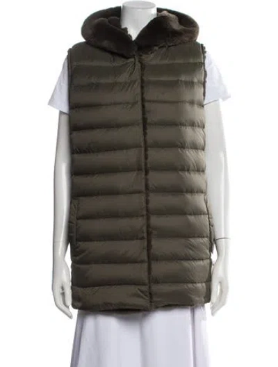 Pre-owned Yves Salomon Down Jacket In Green