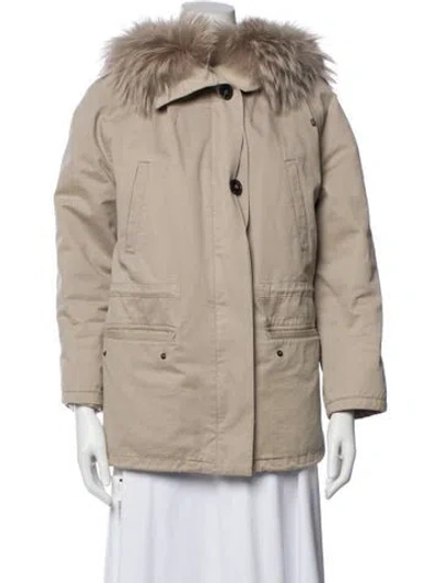 Pre-owned Yves Salomon Down Jacket In Neutral