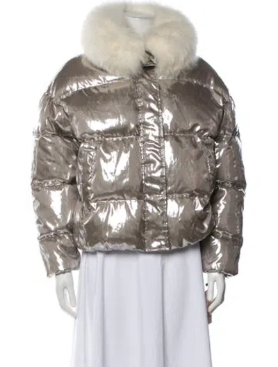 Pre-owned Yves Salomon Down Jacket In Neutral