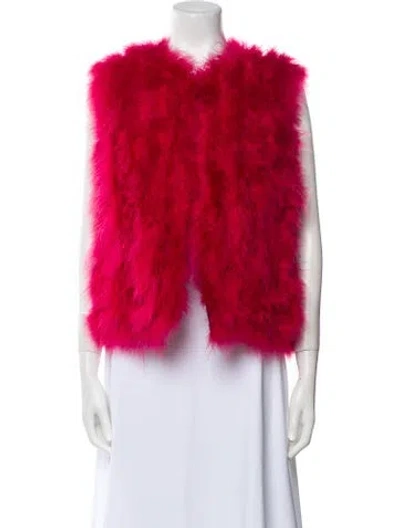 Pre-owned Yves Salomon Down Jacket In Red