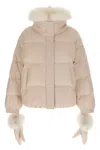 Yves Salomon Down Jacket With Mittens Puffer Jackets White In White