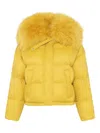 Yves Salomon Down Jacket In Yellow
