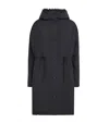 Yves Salomon Down Lambskin-trim Parka Coat In Black