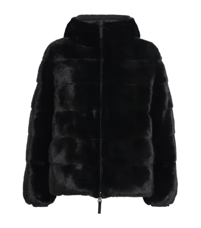 Yves Salomon Down Mink Fur-blend Reversible Jacket In Black