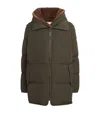 Yves Salomon Down-mink Technical Puffer Jacket In Green