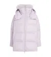 Yves Salomon Down-mink Technical Puffer Jacket In Purple