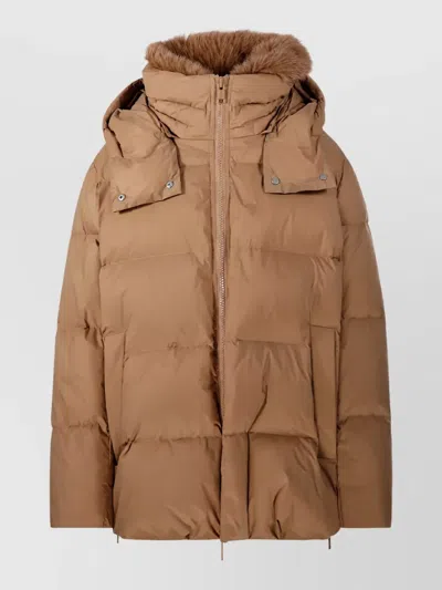 Yves Salomon Down Parka Coat In Multi