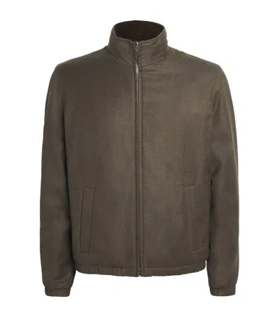 Yves Salomon Down Wool-silk Storm System Mink-trim Jacket In Brown