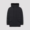 Yves Salomon Padded Black Down Jacket With High Collar And Concealed Zip In Black