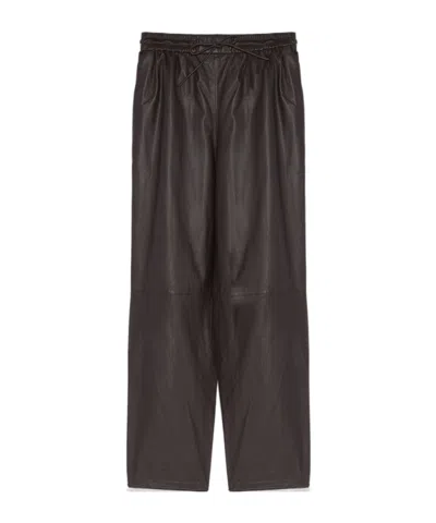 Yves Salomon Drawstring Casual Trousers In Black