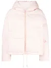 Yves Salomon Drawstring-hem Puffer Jacket In Pink