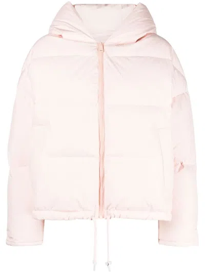 Yves Salomon Drawstring-hem Puffer Jacket In Pink