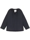 Yves Salomon Drawstring-neck Down Jacket In Blue
